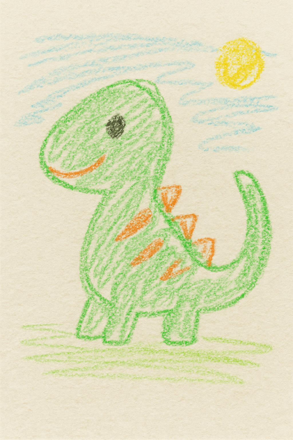 Child's dinosaur drawing
